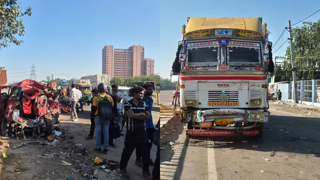 सोनीपत NH-44 पर तेज रफ्तार ट्रक का कहर, खड़ी कार को 100 मीटर तक घसीटा; दो सगी बहनों की मौत